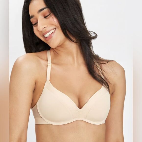 Lively No-Wire Push-Up Bra NWOT Size 34C Convertible Straps Nude Ivory - Picture 1 of 9